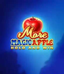 Скриншот игрового автомата More Magic Apple от 3 Oaks Gaming, показывающего волшебный лес с яркими символами, включая замки, магические яблоки и любимых сказочных героев. В центре виден название слота More Magic Apple, сопровождаемый яркими и запоминающимися изображениями, создающими атмосферу сказочного приключения.